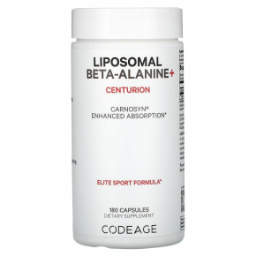 Codeage, Liposomal Beta-Alanine +, Centurion, CarnoSyn, улучшенное усвоение, 180 капсул (533 мг на капсулу) - описание | фото