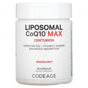 Codeage, липосомальный коэнзим Q10 MAX, изомеры витамина E, улучшенное усвоение, 60 капсул в Москве - eco-herb.ru | фото