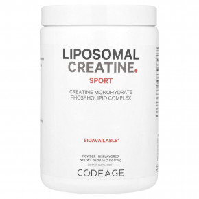 Codeage, Liposomal Creatine Sport, моногидрат-фосфолипидный комплекс в порошке, без добавок, 5000 мг, 455 г (1 фунт) в Москве - eco-herb.ru | фото