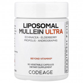 Codeage, Liposomal Mullein Ultra, липосомальный коровяк, 90 растительных капсул - описание | фото