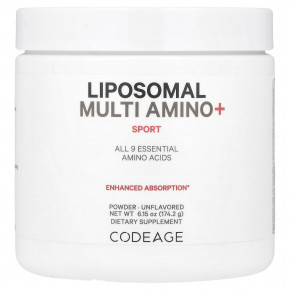 Codeage, Liposomal Multi Amino+, комплекс липосомальных аминокислот в порошке, серия Sport, без добавок, 174,2 г (6,15 унции) в Москве - eco-herb.ru | фото