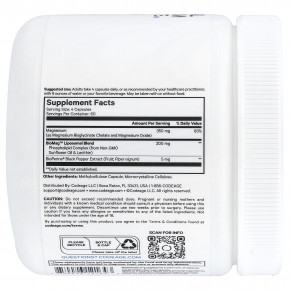 Codeage, липосомальный глицинат магния, 240 растительных капсул в Москве - eco-herb.ru | фото