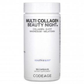 Codeage, мультиколагеновий комплекс для красоты, для потребления перед сном, 150 капсул - описание | фото