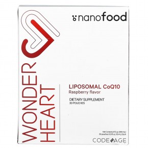 Codeage, Nanofood, Wonder Heart, липосомальный коэнзим Q10, малина, 30 пакетиков по 10 мл (0,3 жидк. Унции) в Москве - eco-herb.ru | фото