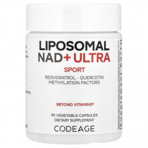 Codeage, Sport, Liposomal NAD+ ULTRA, липосомальный НАД, 90 растительных капсул - описание | фото