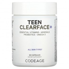 Codeage, Teen Clearface Vitamins, для всех типов кожи, 60 капсул в Москве - eco-herb.ru | фото