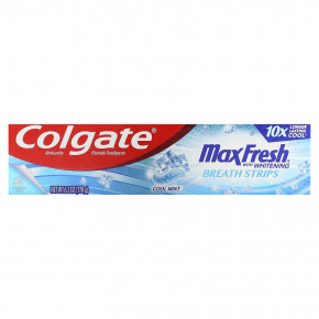 Colgate, Max Fresh with Whitening Breath Strips, зубная паста с прохладной мятой, 178 г (6,3 унции) (Товар снят с продажи) в Москве - eco-herb.ru | фото