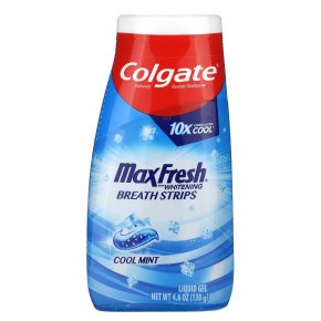 Colgate, MaxFresh с отбеливающими полосками для дыхания, жидкий гель, прохладная мята, 130 г (4,6 унции) (Товар снят с продажи) в Москве - eco-herb.ru | фото