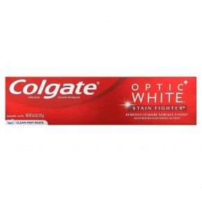 Colgate, Optic White, Stain Fighter, зубная паста с фтором против кариеса, чистая мята, 170 г (6,0 унции) в Москве - eco-herb.ru | фото