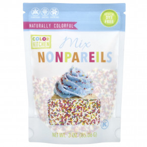 ColorKitchen, Натуральные разноцветные посыпки Nonpareils, 85,06 г (3 унции) - описание | фото