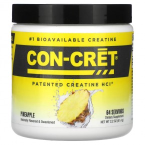 Con-Cret, Запатентованный креатин гидрохлорид, ананас, 61,4 г (2,2 унции) - описание