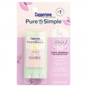 Coppertone, Baby, Pure & Simple, солнцезащитный стик, SPF 50, 13,9 г (0,49 унции) в Москве - eco-herb.ru | фото