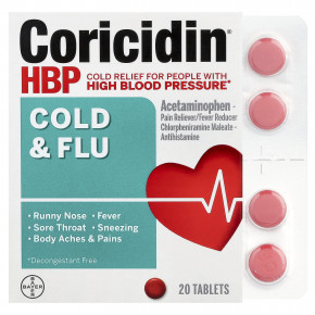 Coricidin HBP, От простуды и гриппа, 20 таблеток в Москве - eco-herb.ru | изображение Coricidin HBP, От простуды и гриппа, 20 таблеток в Москве - eco-herb.ru | фото