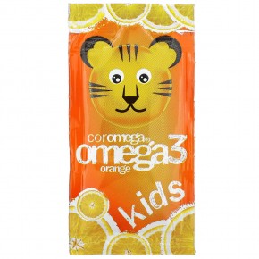 Coromega, Kids, омега-3, тропический апельсин + витамин D, 30 порционных пакетиков (по 2,5 г) в Москве - eco-herb.ru | фото