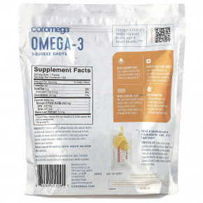 Coromega, Омега-3, Squeeze Shots, апельсин, 650 мг, 120 порционных пакетиков (2,5 г) каждый в Москве - eco-herb.ru | фото