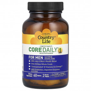 Country Life, Core Daily® 1, мультивитаминный комплекс для мужчин, 60 таблеток в Москве - eco-herb.ru | фото