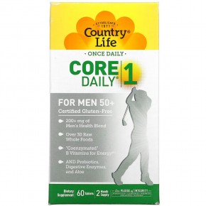 Country Life, Core Daily-1, мультивитамины для мужчин старше 50 лет, 60 таблеток в Москве - eco-herb.ru | фото