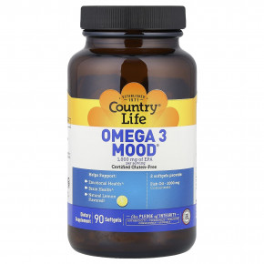 Country Life, Omega 3 Mood®, натуральный лимон, 90 мягких таблеток в Москве - eco-herb.ru | фото