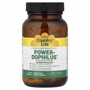 Country Life, Power-Dophilus®, 100 веганских капсул в Москве - eco-herb.ru | фото