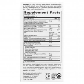 Country Life, средство для защиты от стресса тройного действия, 60 вегетарианских капсул в Москве - eco-herb.ru | изображение Country Life, средство для защиты от стресса тройного действия, 60 вегетарианских капсул в Москве - eco-herb.ru | фото