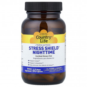 Country Life, Stress Shield® Nighttime, тройное действие, 60 веганских капсул в Москве - eco-herb.ru | изображение Country Life, Stress Shield® Nighttime, тройное действие, 60 веганских капсул в Москве - eco-herb.ru | фото