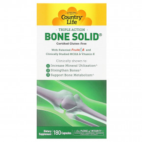 Country Life, Triple Action Bone Solid, 180 капсул - описание