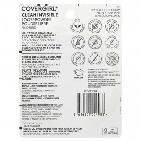 Covergirl, Clean Invisive, рассыпчатая пудра, оттенок 115 полупрозрачный, 18 г (0,63 унции) в Москве - eco-herb.ru | фото