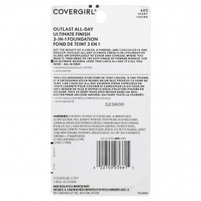 Covergirl, Outlast All-Day Ultimate Shine, тональный крем 3 в 1, оттенок 405 слоновая кость, 11 г (0,4 унции) в Москве - eco-herb.ru | фото