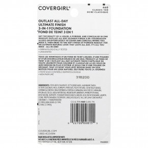 Covergirl, Outlast All-Day Ultimate Shine, тональный крем 3 в 1, оттенок 460 классический загар, 11 г (0,4 унции) в Москве - eco-herb.ru | фото