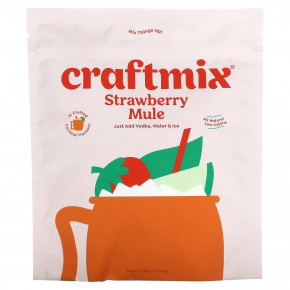 Craftmix, Коктейльная смесь, клубника, 12 пакетиков, 84 г (2,96 унции) - описание