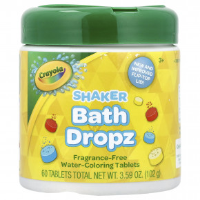 Crayola, Shaker Bath Dropz, для детей старше 3 лет, без отдушек, 60 таблеток, 102 г (3,59 унции) в Москве - eco-herb.ru | фото