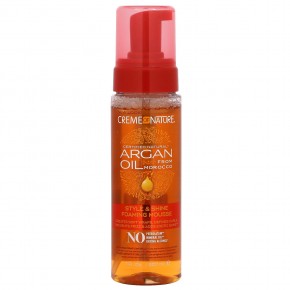 Creme Of Nature, Certified Natural Argan Oil From Morocco, Style & Shine Foaming Mousse, 7 fl oz (207 ml) в Москве - eco-herb.ru | фото