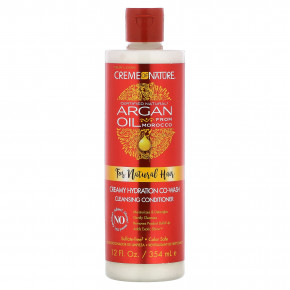 Creme Of Nature, Сертифицированное натуральное аргановое масло из Марокко, увлажняющий крем-кондиционер для совместного умывания, 354 мл (12 жидк. унц.) - описание | фото