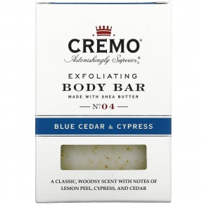 Cremo, Отшелушивающее мыло для тела, № 4, голубой кедр и кипарис, 170 г (6 унций) в Москве - eco-herb.ru | фото
