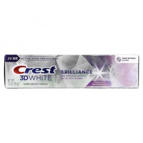 Crest, 3D White, Brilliance, зубная паста с фтором, яркая перечная мята, 3 пакетика по 99 г (3,5 унции) в Москве - eco-herb.ru | фото
