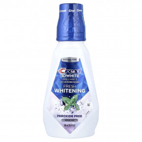 Crest, 3D White Brilliance Fresh, отбеливающий ополаскиватель для рта, без спирта, яркая мята, 500 мл (16,9 жидк. унции) - описание | фото