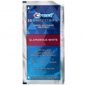 Crest, 3D Whitestrips, Glamorous White, комплект для отбеливания зубов, 28 полосок в Москве - eco-herb.ru | фото