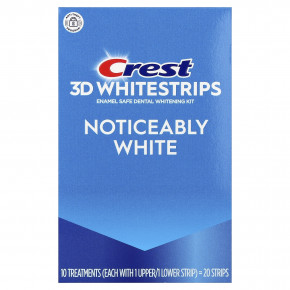 Crest, 3D Whitestrips, набор для безопасного отбеливания зубов, 20 полосок - описание | фото