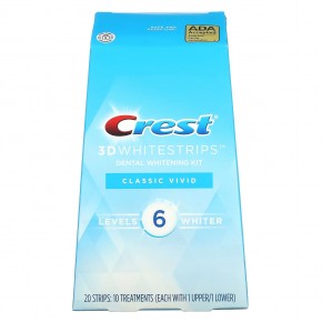 Crest, 3D Whitestrips, Classic Vivid, комплект для отбеливания зубов, 20 полосок в Москве - eco-herb.ru | фото