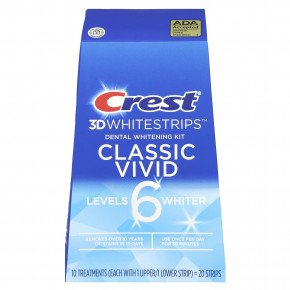 Crest, 3D Whitestrips™, набор для отбеливания зубов, классический, 20 полосок в Москве - eco-herb.ru | фото