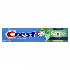 Crest, Plus, Scope, Outlast + Whitening, зубная паста с фтором против кариеса, мята, 153 г (5,4 унции) в Москве - eco-herb.ru | изображение Crest, Plus, Scope, Outlast + Whitening, зубная паста с фтором против кариеса, мята, 153 г (5,4 унции) в Москве - eco-herb.ru | фото