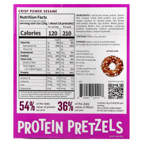 Crisp Power, Протеиновые крендели с кунжутом, 6 пакетиков по 50 г (1,75 унции) в Москве - eco-herb.ru | фото