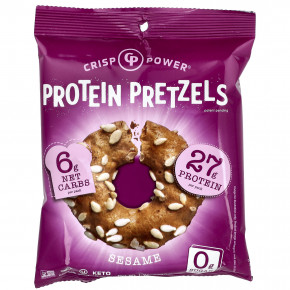 Crisp Power, Протеиновые крендели с кунжутом, 6 пакетиков по 50 г (1,75 унции) в Москве - eco-herb.ru | фото