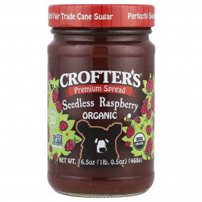 Crofter's Organic, органический премиальный спред, малина без косточек, 468 г - описание | фото