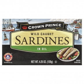 Crown Prince Natural, сардины дикого улова, в масле, 120 г (4,25 унции) в Москве - eco-herb.ru | изображение Crown Prince Natural, сардины дикого улова, в масле, 120 г (4,25 унции) в Москве - eco-herb.ru | фото