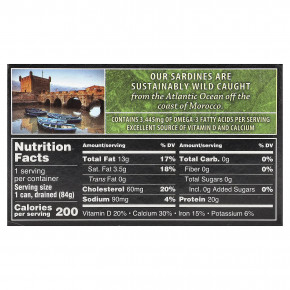 Crown Prince Natural, сардины дикого улова, в масле, 120 г (4,25 унции) в Москве - eco-herb.ru | изображение Crown Prince Natural, сардины дикого улова, в масле, 120 г (4,25 унции) в Москве - eco-herb.ru | фото