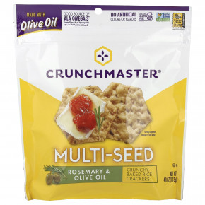 Crunchmaster, Multi-Seed, хрустящие, запеченные рисовые крекеры, розмарин и оливковое масло, 113 г (4 унции) - описание | фото