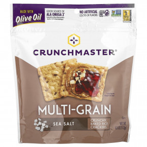 Crunchmaster, Мультизерновые, хрустящие рисовые крекеры, морская соль, 113 г (4 унции) - описание | фото