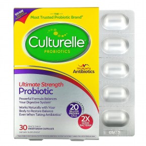 Culturelle, Пробиотики, пробиотик максимальной эффективности, 20 млрд КОЕ, 30 вегетарианских капсул - описание
