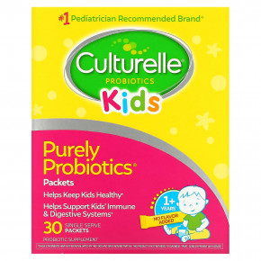 Culturelle, Purely Probiotics, пробиотики для детей от 1 года, без добавок, 23 мг, 30 порционных пакетиков - описание | фото